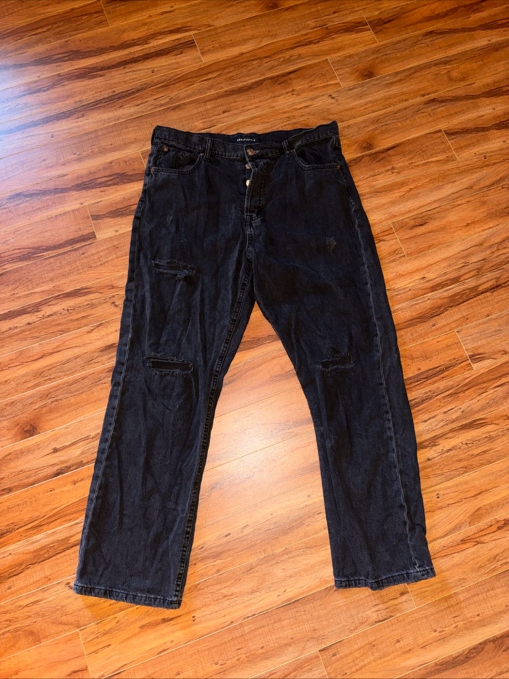 Aeropostal women’s size 16 distressed high waisted black jeans